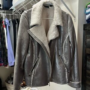 Tribal Fur-Lined Silver Jacket